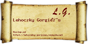 Lehoczky Gorgiás névjegykártya